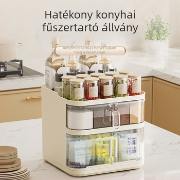 Integrált többrekeszes fűszertartó sóhoz és MSG-hez – konyhai tároló
