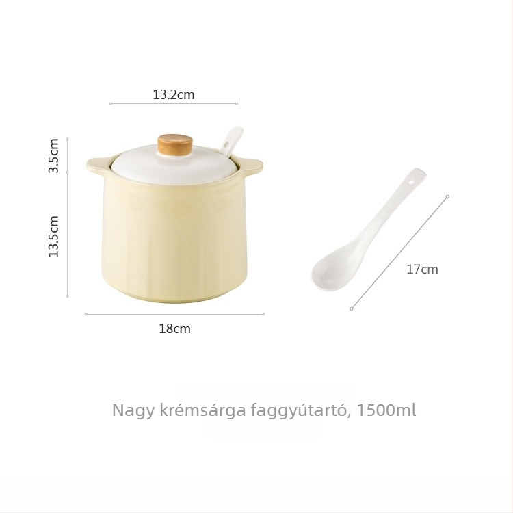 Nagy kapacitású kerámia fűszertartó olajhoz és csiliolajhoz, hőálló konyhai tartály