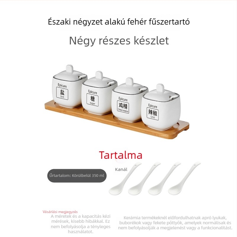 Otthoni kerámia fűszertartó készlet – sótartó és fűszeres doboz, elegáns dizájn