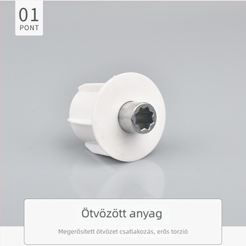 38 mm-es csőhöz tartozó középső csukló zsanér függönyrendszerhez, cink ötvözet, fehér, modell M18 B, teher 10 kg