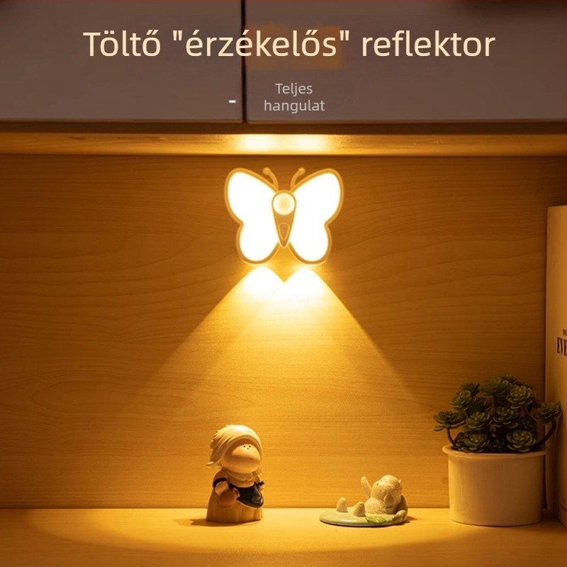Vezeték nélküli LED szenzoros falikar mágneses érzékelővel, beltéri macska szem alakú spotlámpa ajtótáblához