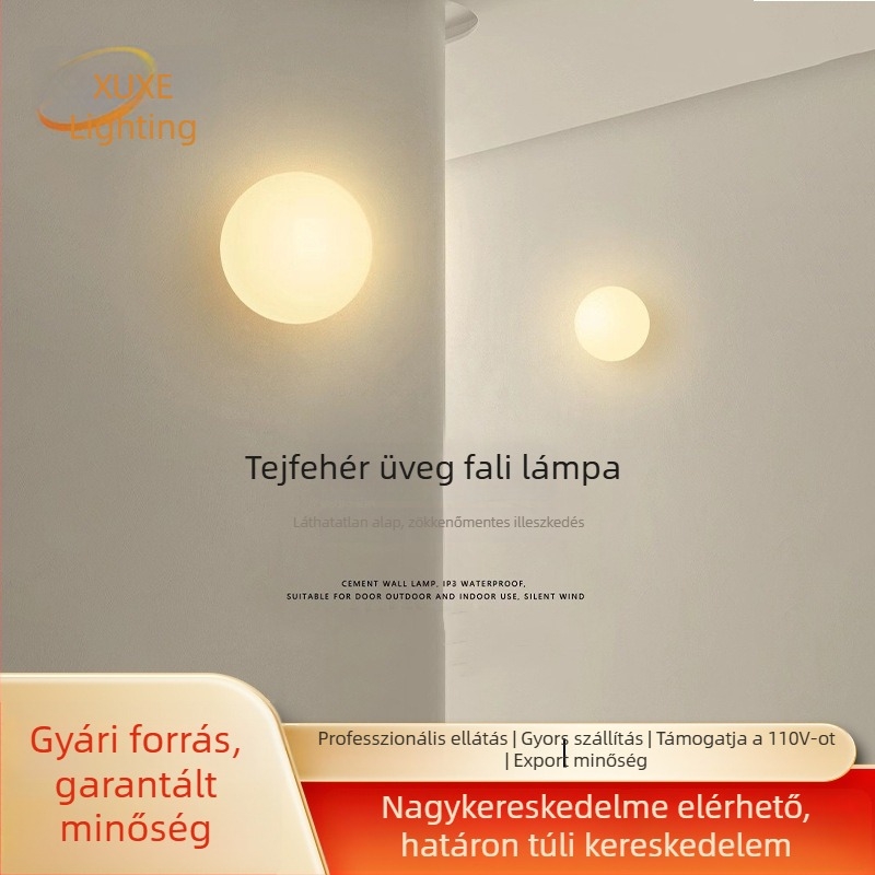 Személyre szabott gömb alakú üveg falikar, skandináv minimalist designer-stílus, nappaliba és hálószobába