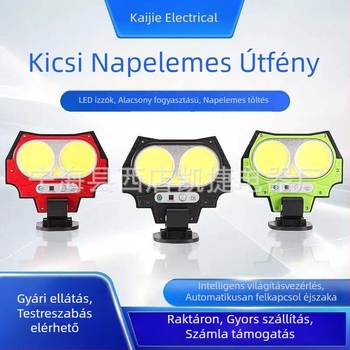 Kültéri napelemes falikar mozgásérzékelővel, járdákhoz és udvarhoz, vészvilágítás távirányítással