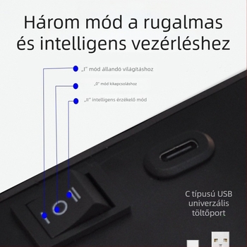 USB-töltő falikar szenzorral – vezeték nélküli, fúrás nélküli, akkumulátoros