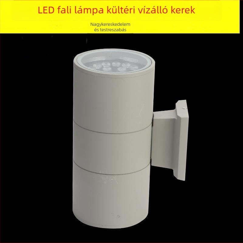 LED kültéri kör alakú falikar, vízálló, kertre és udvarra, egyfejű fel- és lefelé világító spot