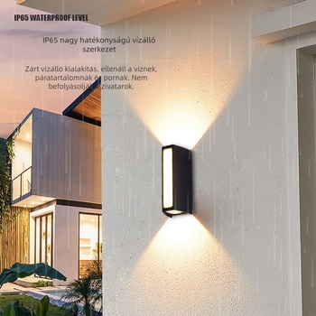 Kültéri LED-szalagos falikar — minimalist stílusú villa udvarhoz, vízálló külső falra, hosszú csíkos világítás, rendelésre