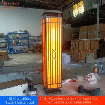 Kültéri falikar, kínai stílus, rozsdamentes acél, 220V, IP65, 360° LED megvilágítás, 1000 lm, 3000K, villa közösségekhez, udvarokhoz és erkélyekhez