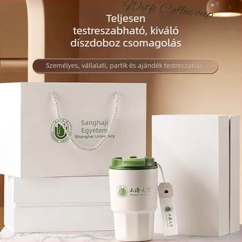 Új 316 rozsdamentes acélból készült nyolcszögletű termosz, logó nyomtatható, minimalist kávéscsésze ajándékdoboza