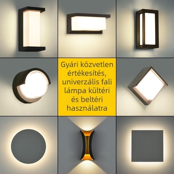 Kültéri falikar alumíniumötvözetből, vízálló LED falikar udvarra