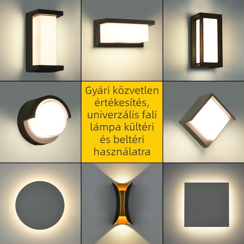 Kültéri falikar alumíniumötvözetből, vízálló LED falikar udvarra