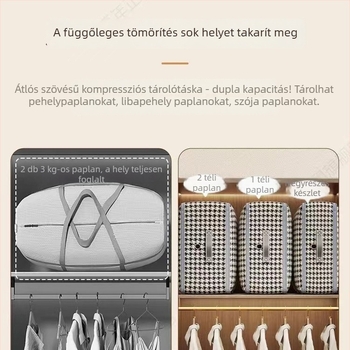 Ruha- és paplan tároló táska, nagy kapacitású, vízálló és nedvességálló, nem szövött anyagból
