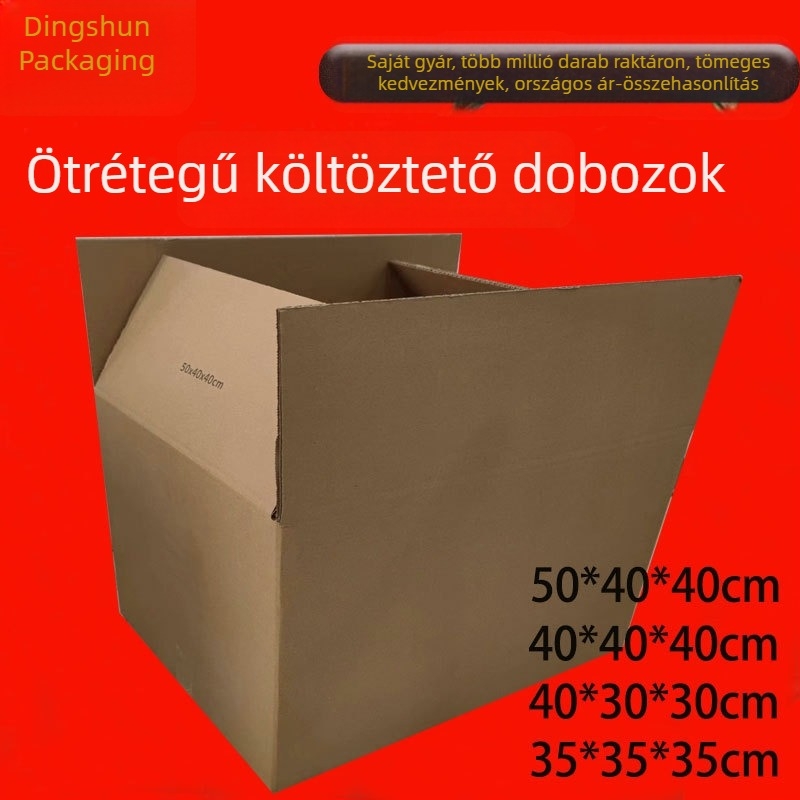 Öt rétegű merev hullámkarton költöztető- és tároló doboz, nagy méretű