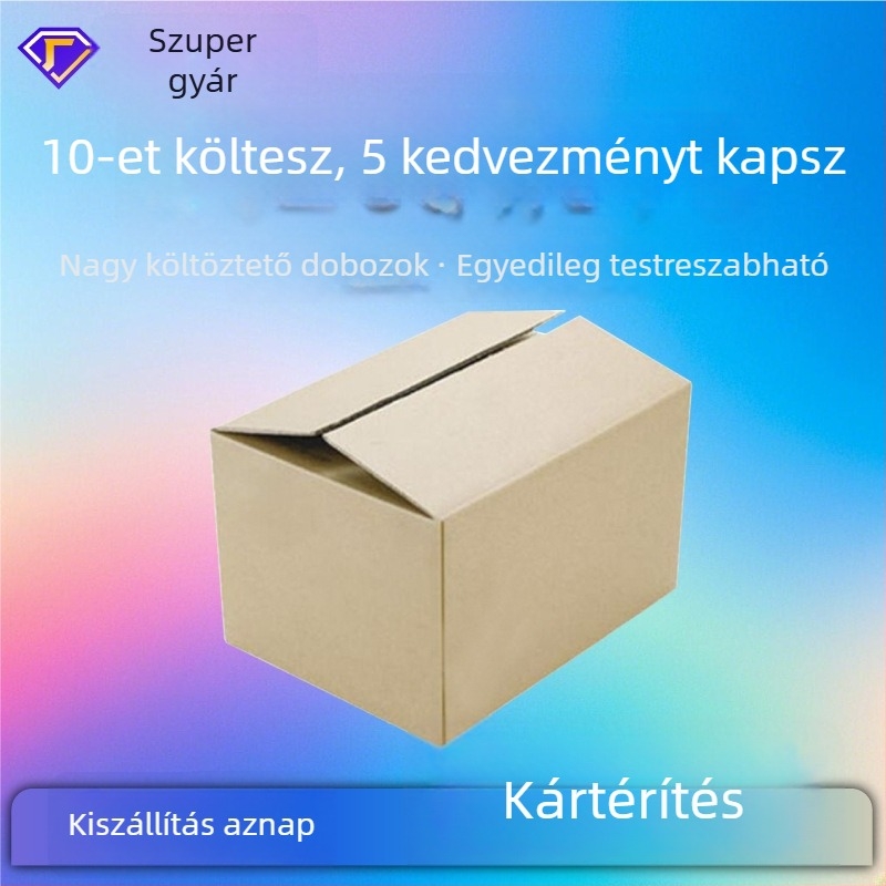 Nagy méretű, összecsukható kartondoboz költöztetéshez, csomagoláshoz és tároláshoz