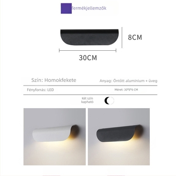 Fekete-fehér minimalist kültéri falikar, vízálló bejárati lámpa, ideális udvarra, villa, lépcsőkhöz és erkélyhez