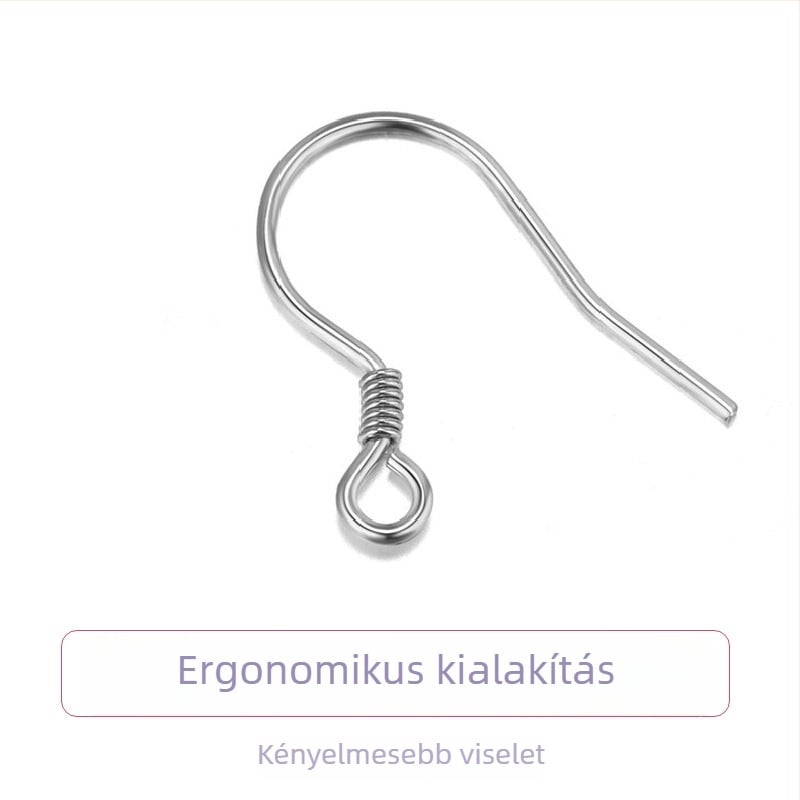 S999 ezüst fülbevaló kampó – tiszta ezüst, félkész DIY ékszerekhez, ezüst kiegészítők