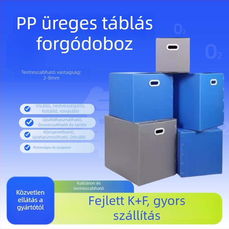 Vízhatlan összecsukható műanyag hullámlemez doboz költöztetésre és tárolásra