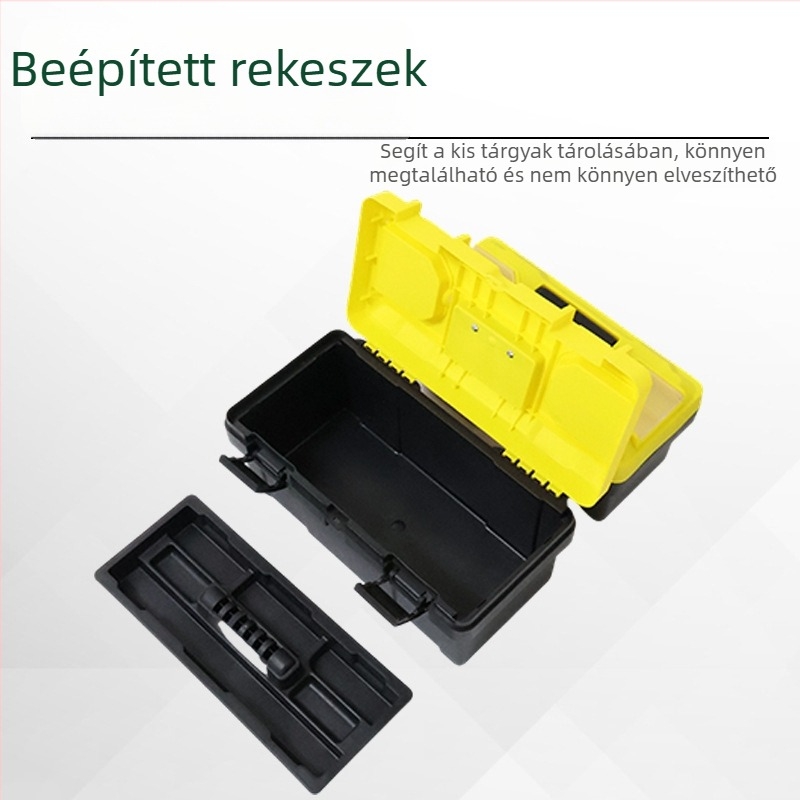 Két szintes, masszív hordozható szerszámtartó doboz készlet