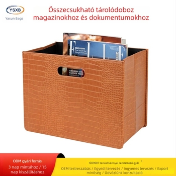 PU bőr magazin- és iratrendező kosár - asztali rendező