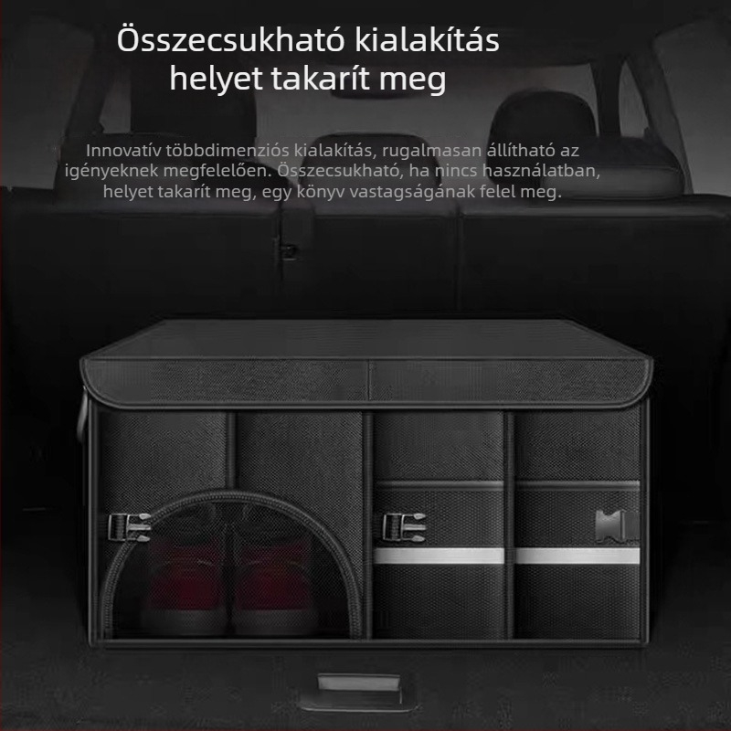 Oxford anyagból készült autócsomagtartó tároló, összecsukható, többfunkciós szervező, 36 L / 72 L / 110 L