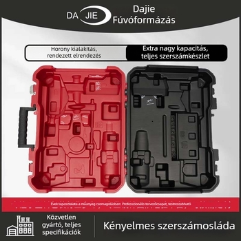Nagy kapacitású hordozható műanyag szerszámtartó doboz otthoni és autós használatra