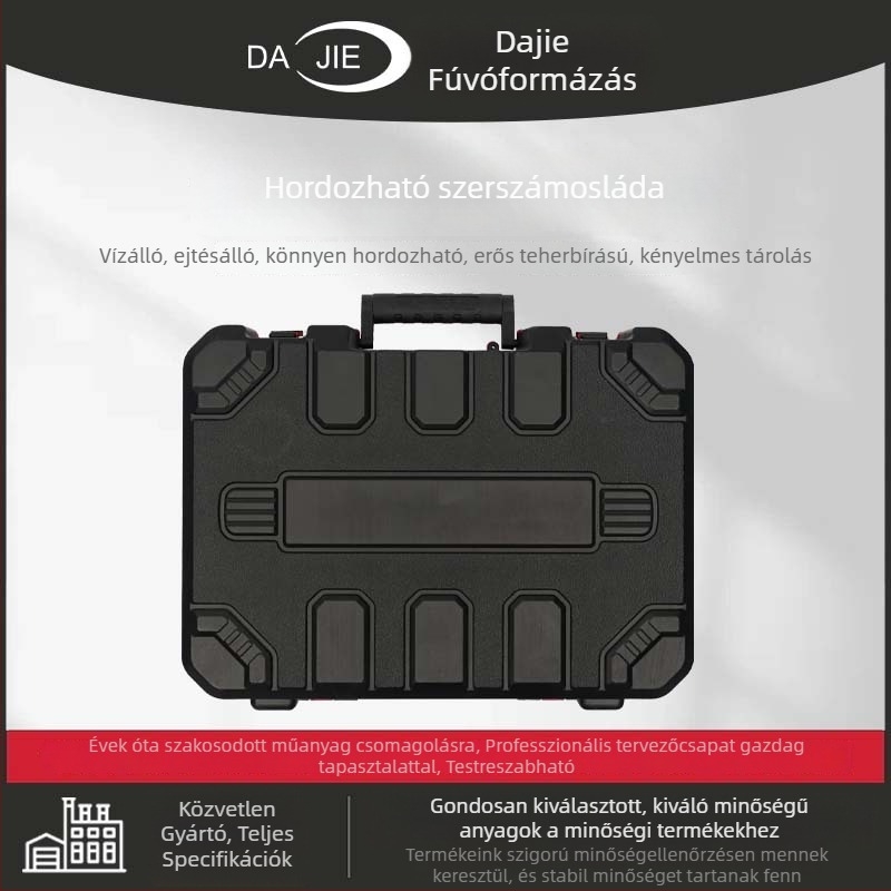 Nagy kapacitású hordozható műanyag szerszámtartó doboz otthoni és autós használatra