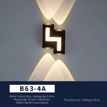 Kétfejes kültéri falikar LED, minimalist design, vízálló, ideális lépcsőházhoz és udvarhoz