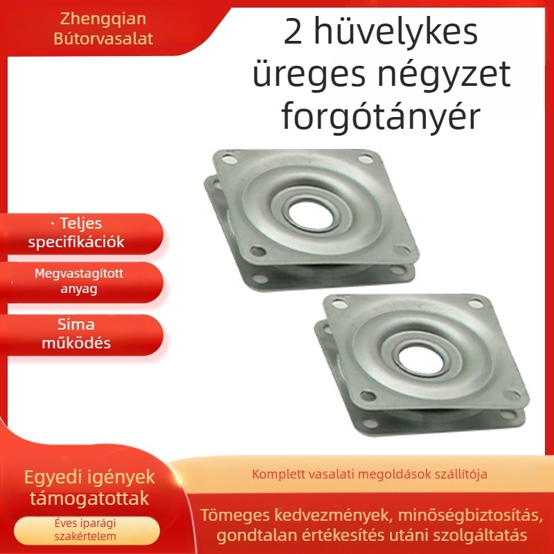 2 hüvelykes üreges négyszögletes forgó platforma bútorokhoz — vasból készült forgó alap vitrinekhez