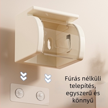 Fúrás nélküli falra szerelhető papírtartó tekercshez, vízálló, vákuumos csatlakozással fürdőszobába