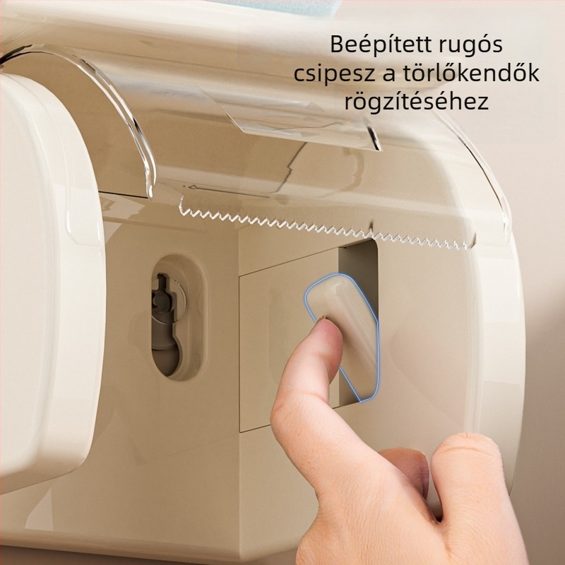 Fúrás nélküli falra szerelhető papírtartó tekercshez, vízálló, vákuumos csatlakozással fürdőszobába