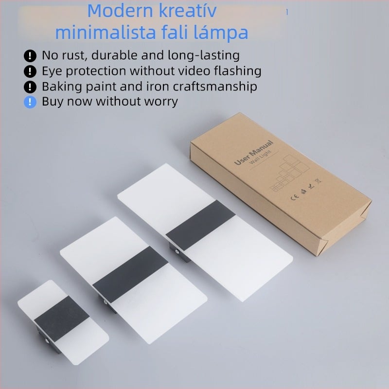 Akril falikar réztesttel, modern minimalista stílusú hálószobai éjjeli lámpa LED-es világítással