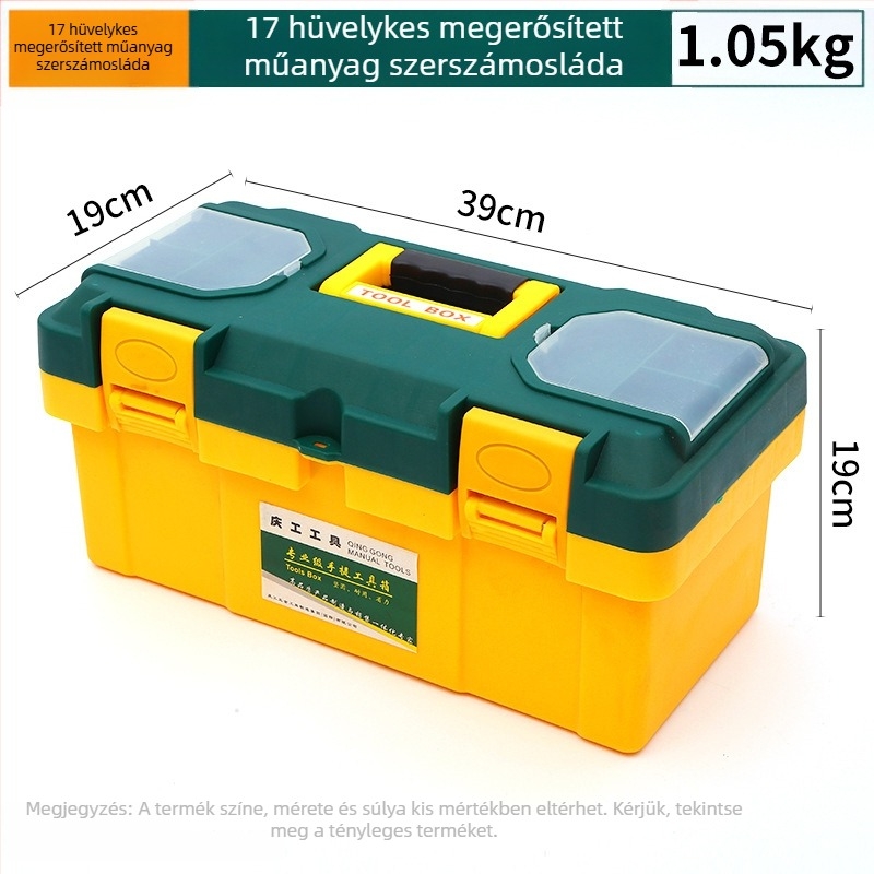 Többfunkciós műanyag- és fémdoboz szerszámokhoz, otthoni és autós használatra, hordozható tároló, 12 és 14 hüvelykes méretben.