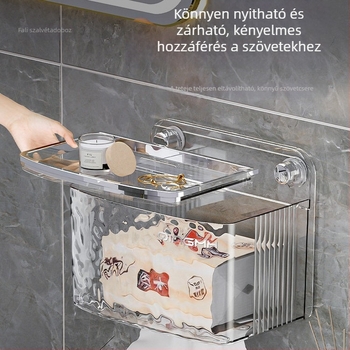 Fali vákuumos tapadó toaletpapír- és zsebkendő-tartó