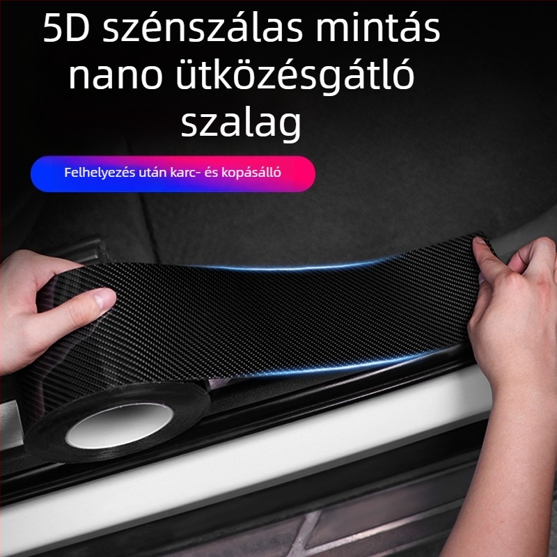 K5D karbonszövet mintás küszöbvédő autóhoz — varrat nélküli küszöbsáv ajtókhoz и a csomagtartóhoz