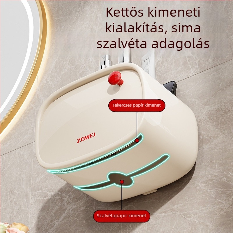 Falihoz szerelhető papírzsepi tartó doboz, nappaliba, 2025 modell, prémium minimalista dizájn