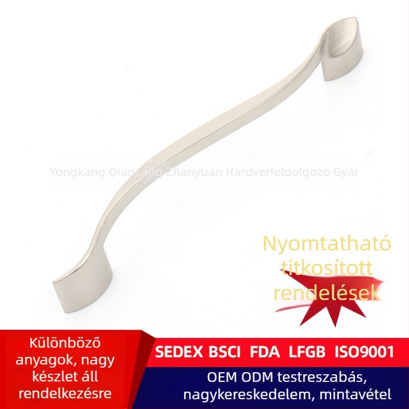 Modern minimál fiók- és szekrényfogantyú, cinkötvözet öntvényből