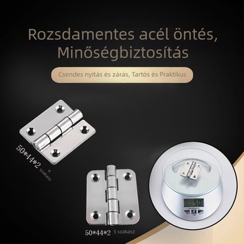 Cl099 2 hüvelykes zsanér, rozsdamentes acél 304, szekrényajtóhoz, méretek 50×44×2 mm