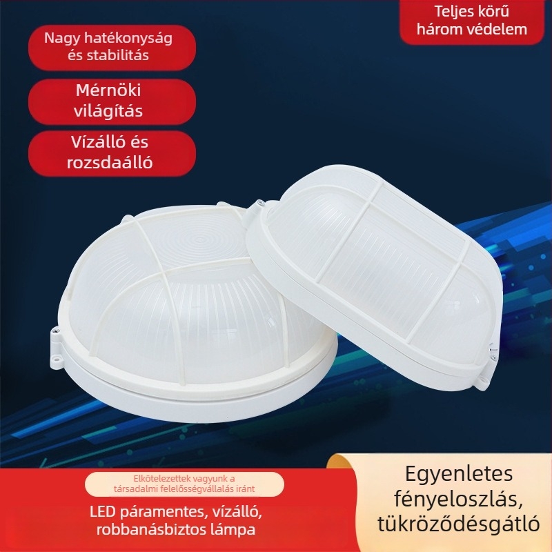 LED nedvességálló falikar elektromos kútokhoz és vízcsatornákhoz, akkumulátoros vészvilágítással