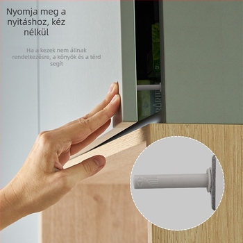 Szekrényajtók push-típusú automatikus zárómechanizmusa, erőteljes mágneses vonzással, fúrás nélkül, fogantyú nélküli gardróbokhoz