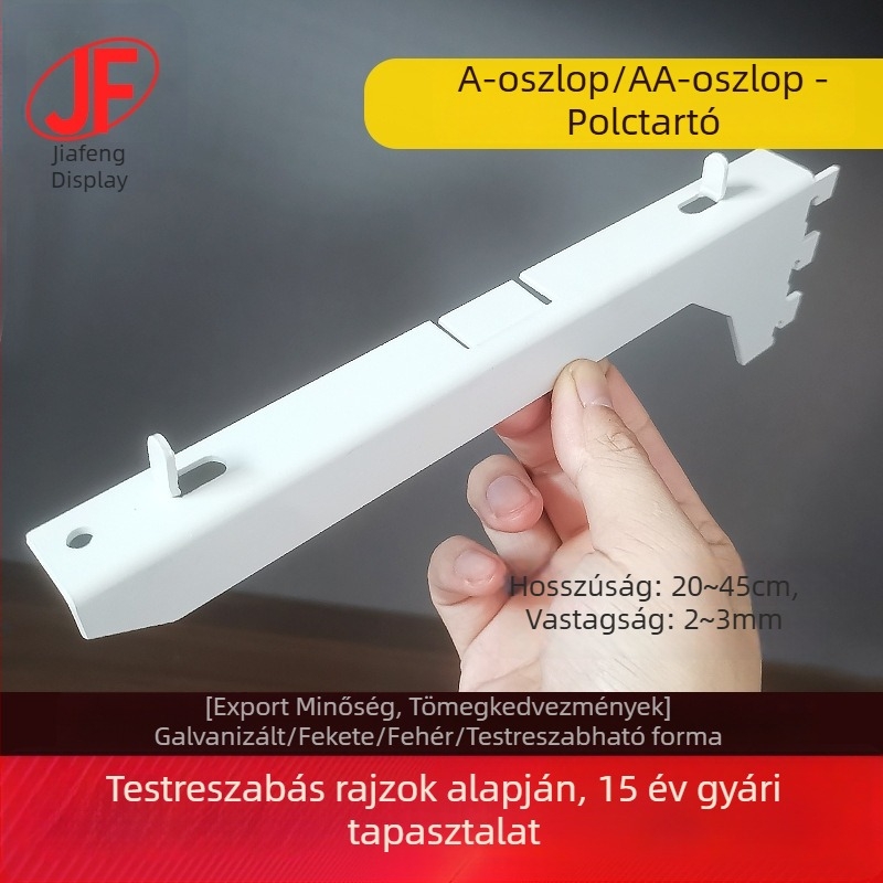 A-oszlopos polcrögzítő fa támasz szénacélból, modern dizájn