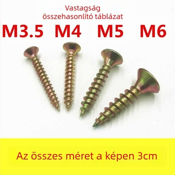 Galvanizált, nagy szilárdságú önmetsző csavarok rostlappához, süllyesztett fej