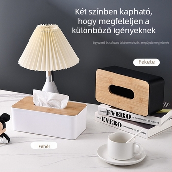 Műanyag zsebkendő-tartó, luxus hatású, nagy méretű, nappaliba és irodába