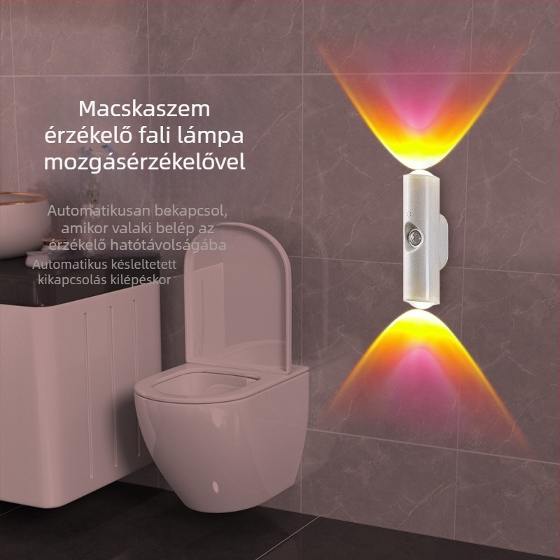 LED éjszakai fény mozgásérzékelővel, falra szerelhető, hálószoba – mágneses macskaszem formájú lámpatest