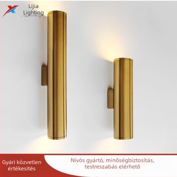 Modern, minimalist LED arany falikar felfelé és lefelé világító, beltéri és kültéri használatra — nappali, hálószoba, hotel, étterem.