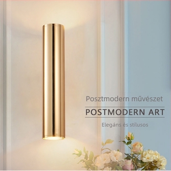 Modern, minimalist LED arany falikar felfelé és lefelé világító, beltéri és kültéri használatra — nappali, hálószoba, hotel, étterem.