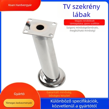 Elektroplatált hengeres TV-szekrény lábak, állítható talpakkal és bútor-kiegészítőkkel