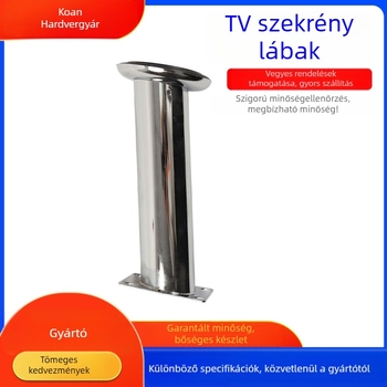 Elektroplatált hengeres TV-szekrény lábak, állítható talpakkal és bútor-kiegészítőkkel