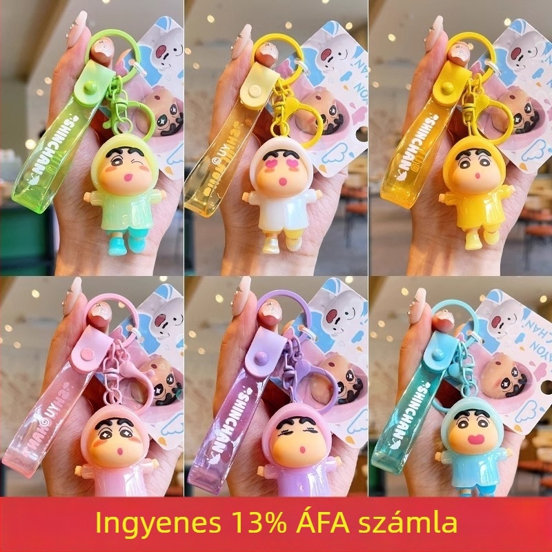 Új licenccel rendelkező Shin-chan – Esős nap sorozat PVC figurka kulcstartó és hátizsák-dísz