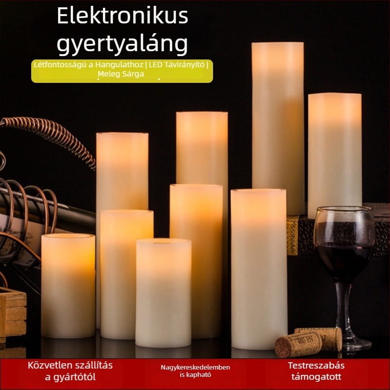 Személyre szabható paraffin LED elektromos gyertya, akkumulátoros dekoratív fény