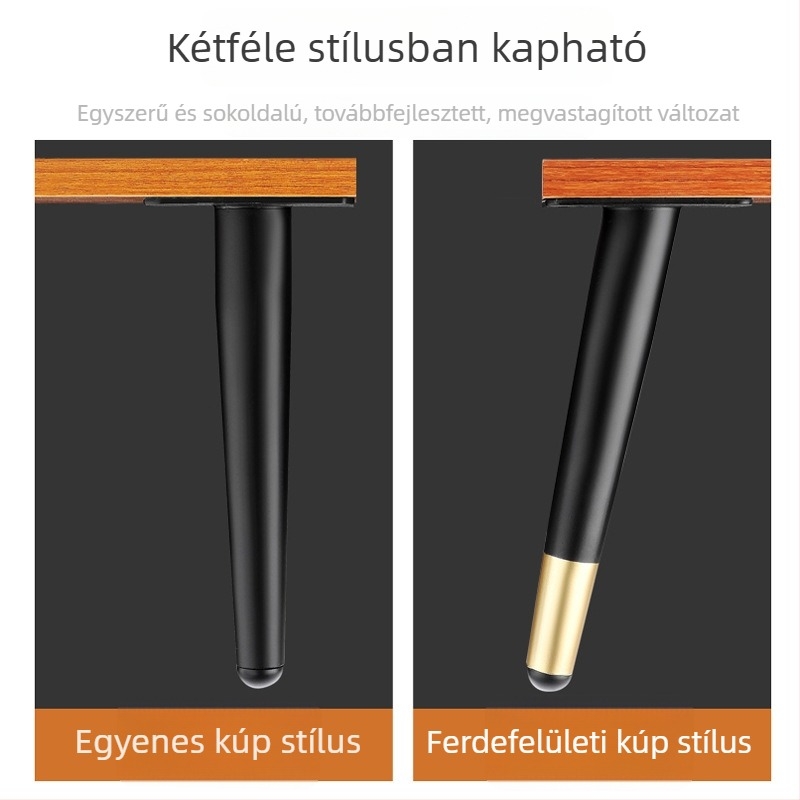 Fekete fém bútorlábak, könnyű luxus stílus, TV-állványhoz, kanapéhoz, fürdőszobai szekrényhez és ágyhoz