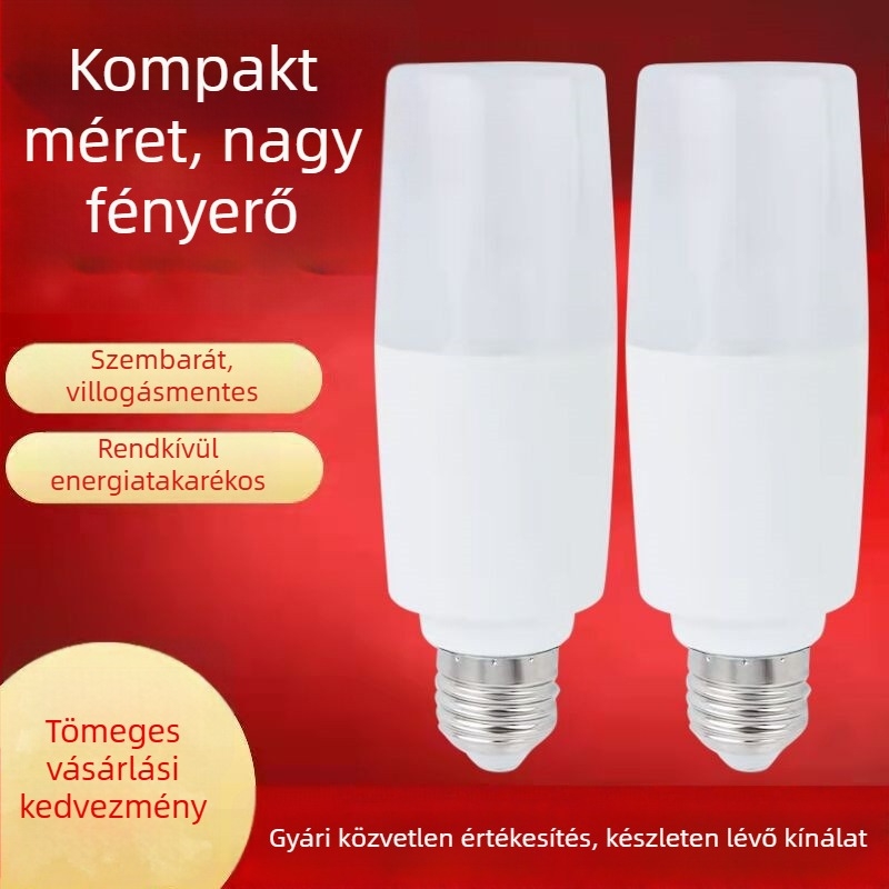LED energiatakarékos hengeres izzó E27-es foglalattal – fehér fény, nem dimmelhető, otthonra, irodába és hotelbe, 3500–6000 lm